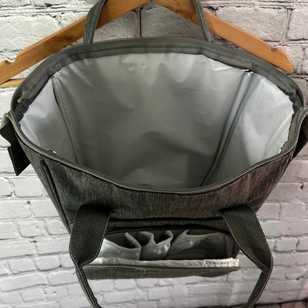Enfamil Wonderbag Diaper Bag Backpack Heathered Gray Insulated Bottle Travel Bag